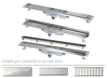 Canalette e griglie in acciaio inox