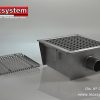 Chiusini Inoxsystem® con copertura in grigliato a scarico orizzontale diametro 63 mm sifonato con cestello estraibile