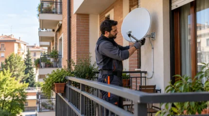 Parabola in condominio: balcone, facciata e proprietà altrui