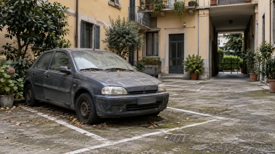 Auto abbandonata in condominio: rimozione, segnalazione e costi