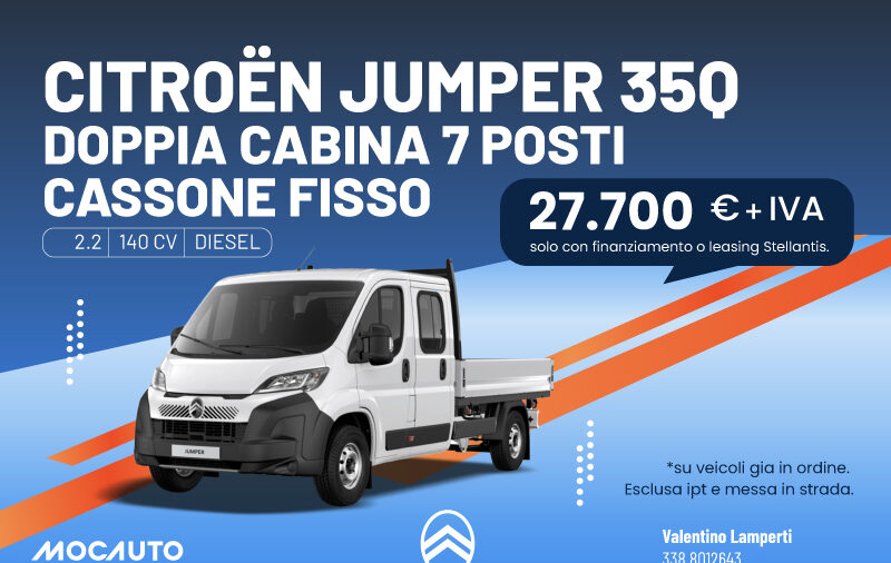 JUMPER DOPPIA CABINA 7 POSTI – CASSONE FISSO