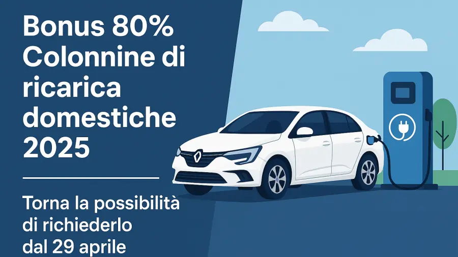 Bonus 80% Colonnine di ricarica domestiche: nuova finestra da oggi 29 aprile 2025