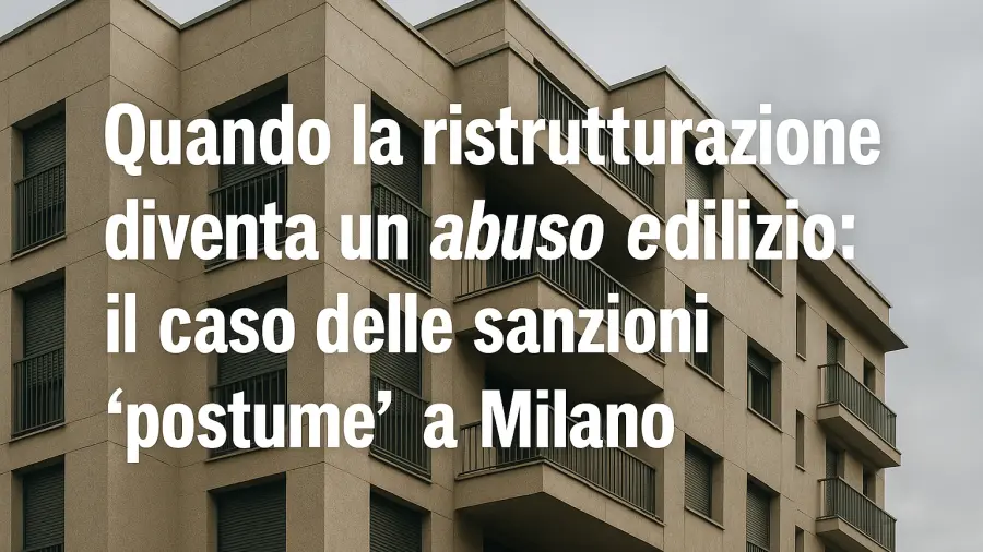 Maxi sanzione per abuso edilizio: il TAR dice no alla “buona fede”