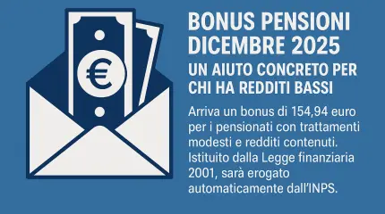 INPS: arriva il bonus pensioni di Natale di 154,94 euro per i redditi più bassi