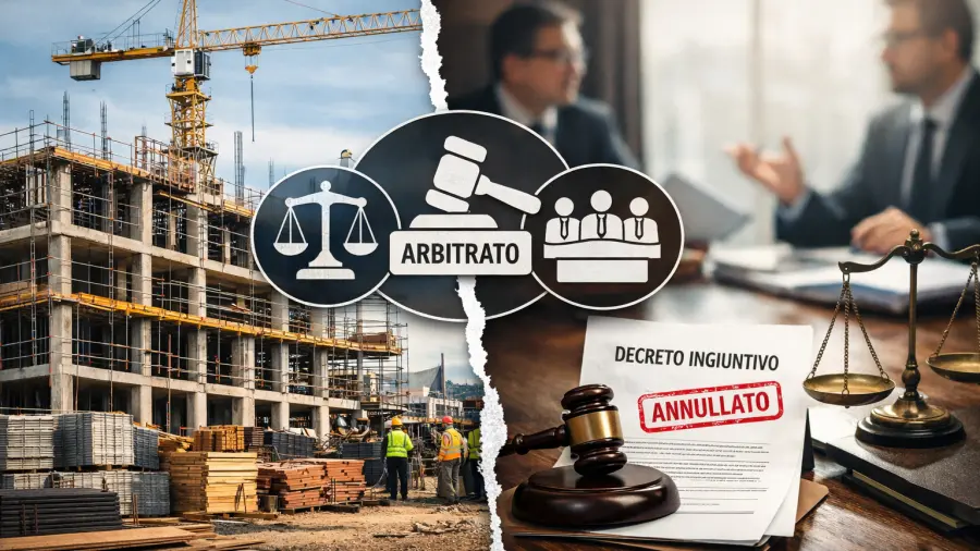 Decreto ingiuntivo annullato: quando decide l’arbitrato negli appalti edilizi Decreto ingiuntivo annullato: quando decide l’arbitrato negli appalti edilizi
