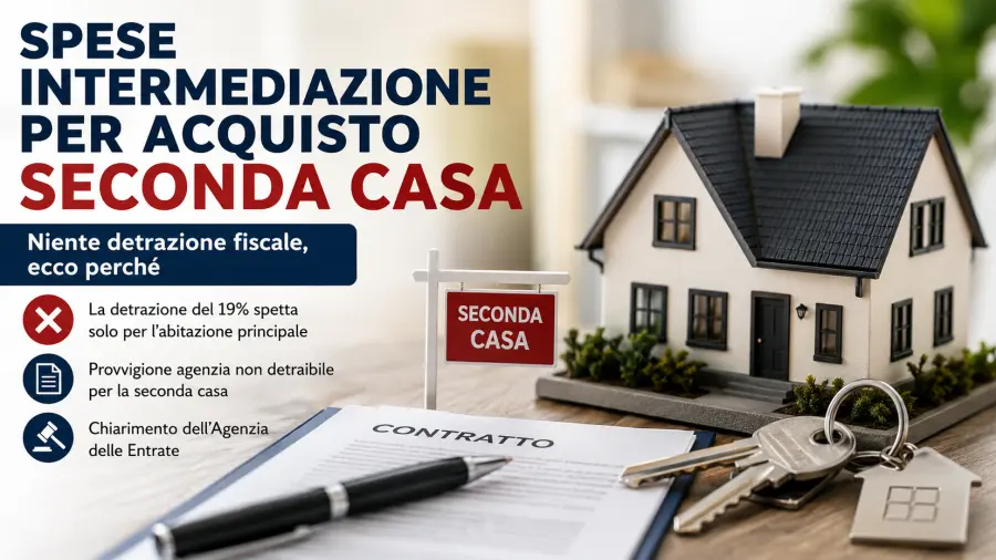 Spese intermediazione per acquisto seconda casa: niente detrazione fiscale, ecco perché Spese intermediazione per acquisto seconda casa: niente detrazione fiscale, ecco perché