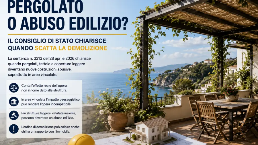 Tettoie e pergolati: il Consiglio di Stato chiarisce quando serve il permesso Tettoie e pergolati: il Consiglio di Stato chiarisce quando serve il permesso
