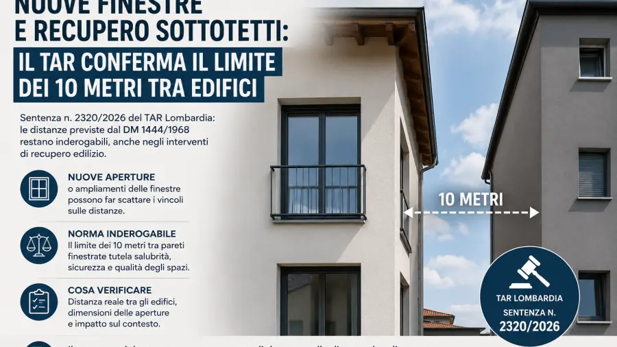 Distanze tra edifici: il TAR ribadisce i 10 metri tra edifici restano inderogabili Distanze tra edifici: il TAR ribadisce i 10 metri tra edifici restano inderogabili
