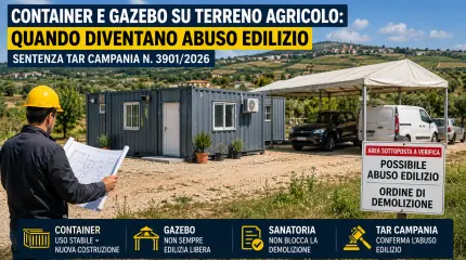 Gazebo e Container non sono sempre opere precarie: ecco quando diventano irregolari