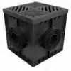 Pozzetto in plastica Plus Nero 300 x 300 con griglia in ghisa B125