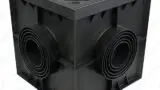 Pozzetto in plastica Plus Nero 300 x 300 con griglia in ghisa B125