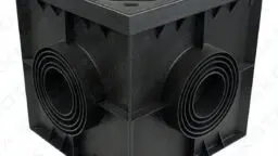 Pozzetto in plastica Plus Nero 300 x 300 con griglia in ghisa B125