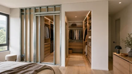 Cabina armadio in cartongesso: progetto, misure, struttura, porte e costi