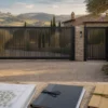 Cancello metallico in area vincolata con elaborati per titolo edilizio e paesaggistico