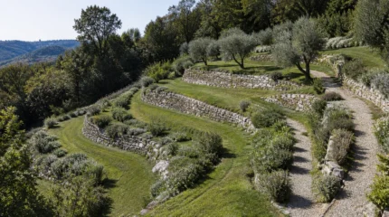 Terrazzamento di un terreno: progetto, muri, drenaggio e permessi