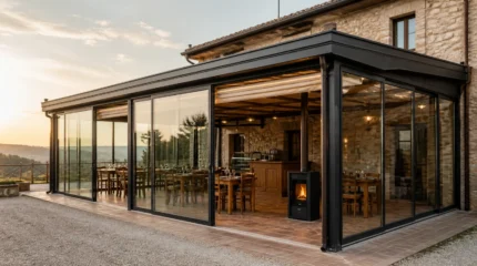 Sala ristorante chiusa con vetrate: non è VEPA e serve il permesso di costruire