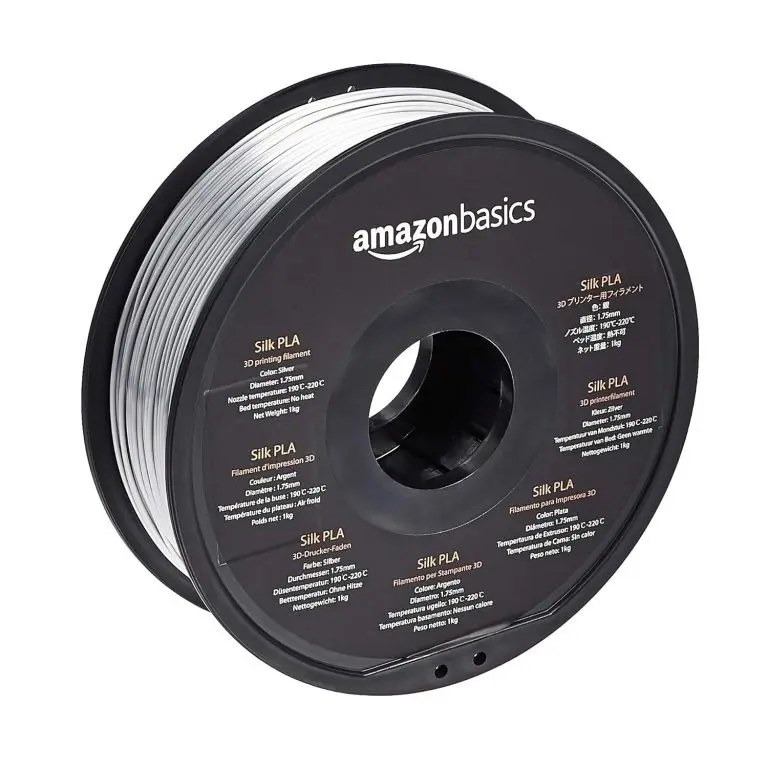 Amazon Basics Filamento in PLA effetto seta per stampante 3D, 1,75 mm, in bobina da 1 kg