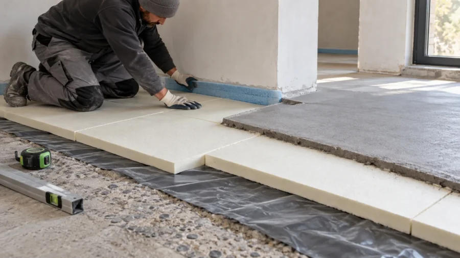 Isolamento termico del pavimento: materiali, spessori, ponti termici e posa