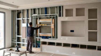 Parete attrezzata in cartongesso: progetto, struttura, carichi, impianti e finiture