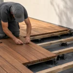 Pavimento esterno in legno: essenze, struttura, posa, drenaggio e manutenzione