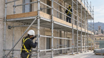 Ponteggio a tubo e giunto: componenti, schemi, montaggio, progetto e controlli