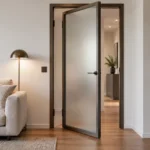 Porta interna in alluminio: profili, vetri, ferramenta e posa