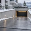 Rampa esterna con sistema antineve libera da ghiaccio e neve