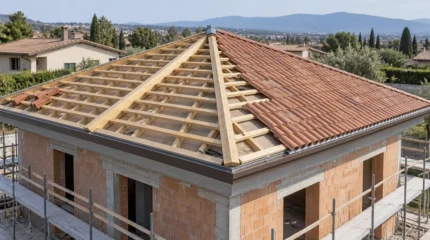 Tetto a padiglione: geometria, struttura, pendenze, nodi e calcolo delle superfici