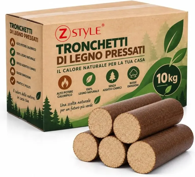 Bricchettti di legno pressato da ardere per stufa