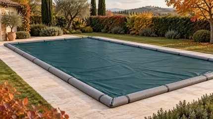 Copertura invernale della piscina: teli, fissaggi, acqua piovana e sicurezza