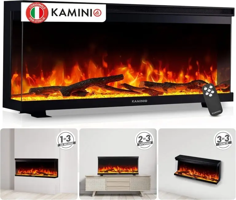 KAMINIO® Lea PRO 36 Camino elettrico da incasso, parete o appoggio