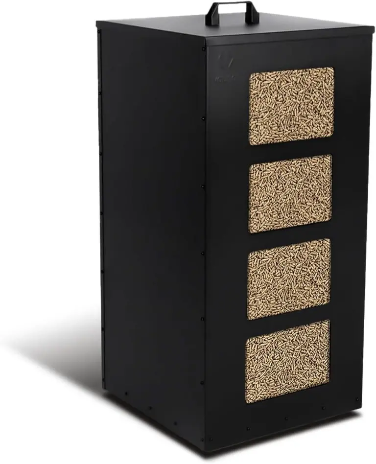 Porta Pellet da Interno in Metallo con Ruote da 45 kg